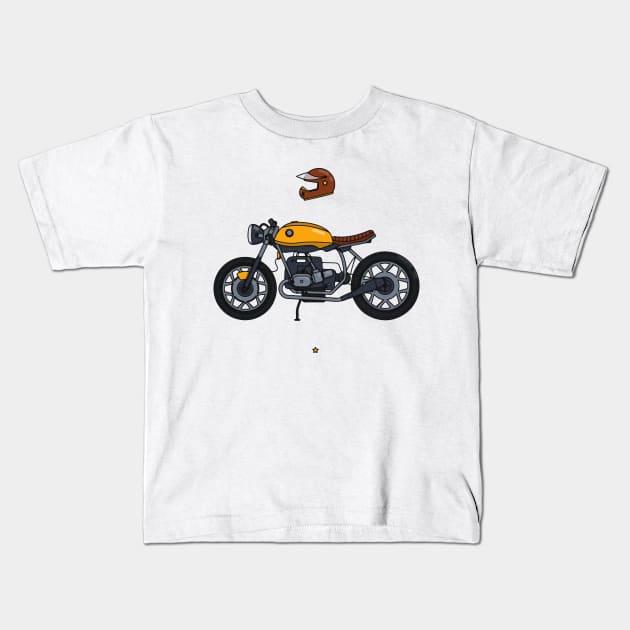 Cafe Racer motorbyke hipster print and speed lovers Kids T-Shirt by Polikarp308